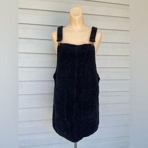 Sadie & Sage Black Corduroy Overall Dress